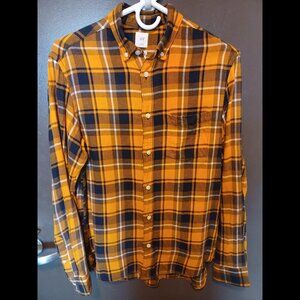 Gold/Yellow & Black & White Plaid H&M Unisex Shirt